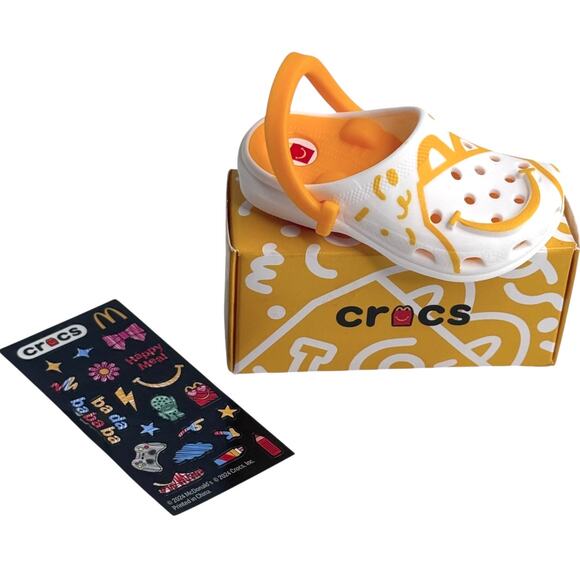 McDonalds Crocs Mini Bag Charm Happy Meal Scribbles Shoe 8 Key Chain Box Sticker - Picture 3 of 11